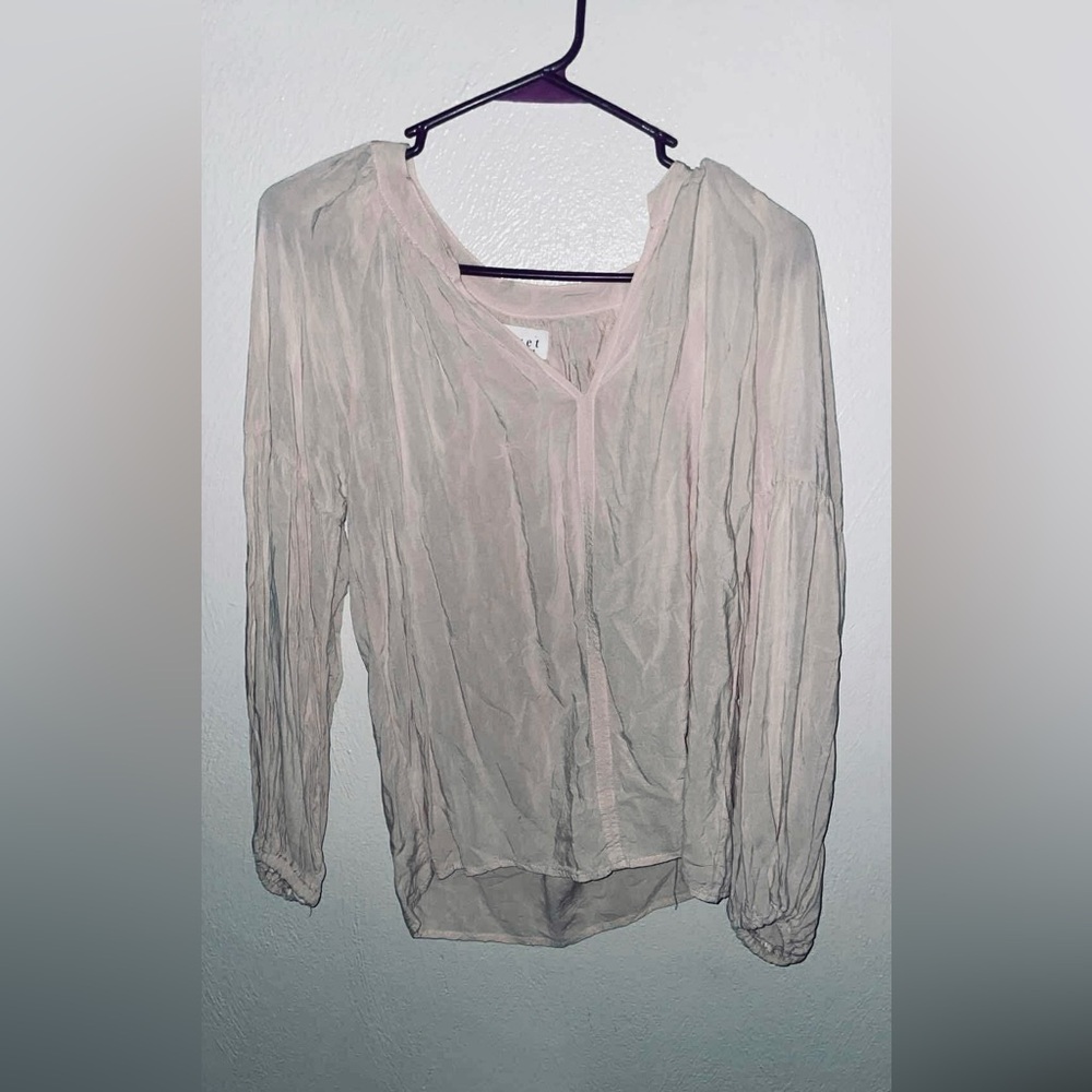 Velvet Light Pink Button Down Shirt